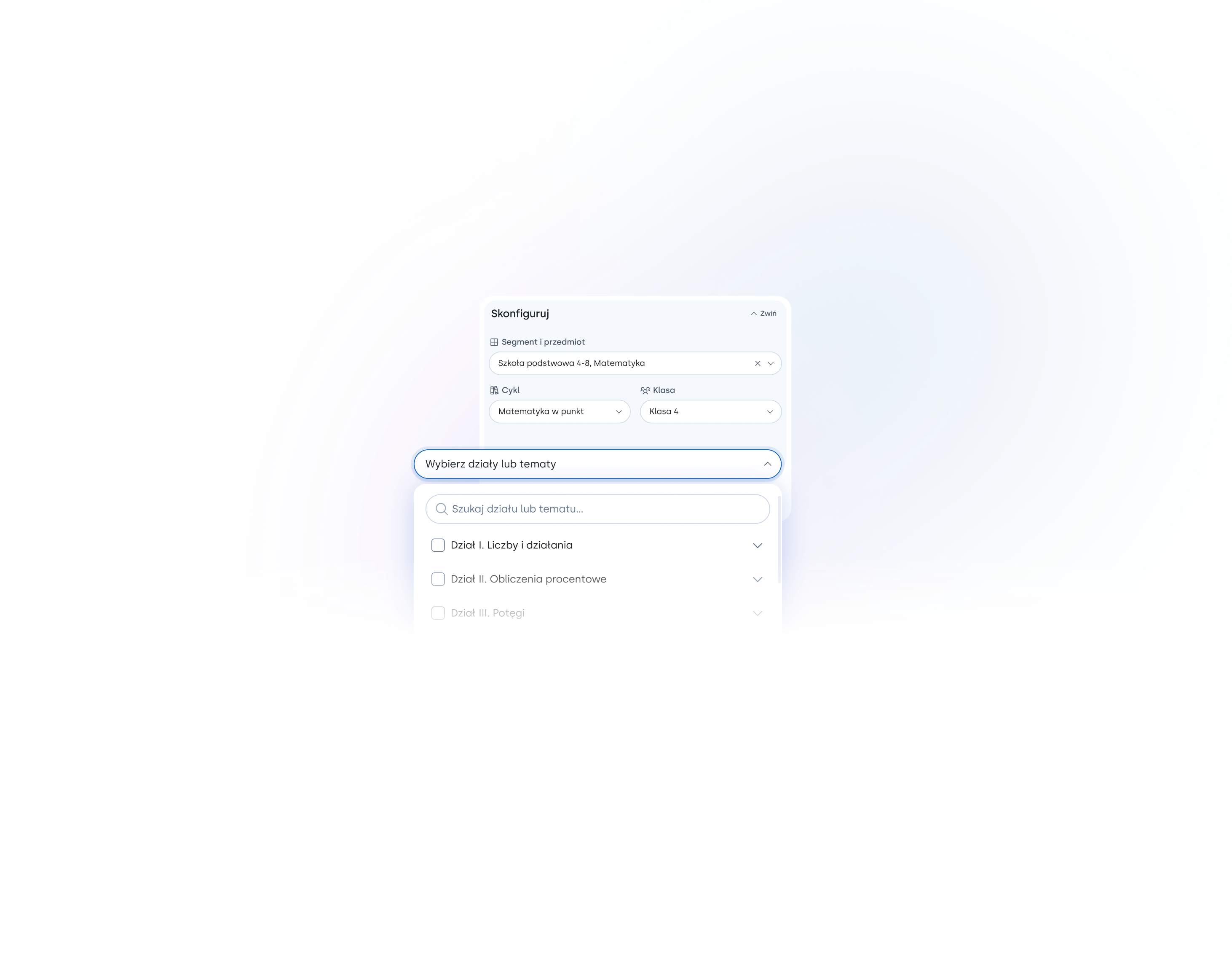 Filtrowanie bogatej bazy zasobów