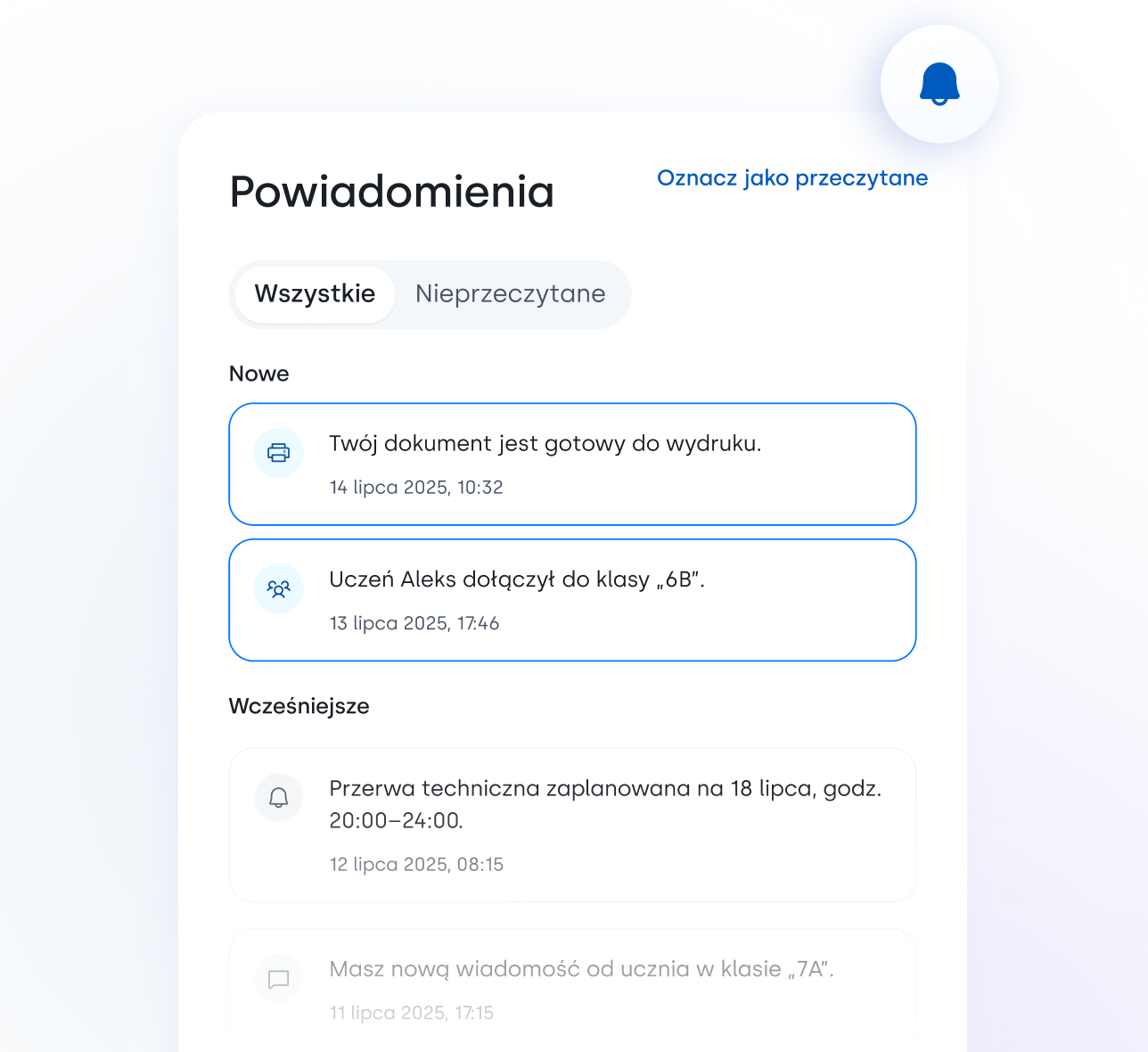 Twoje centrum powiadomień - zawsze na bieżąco