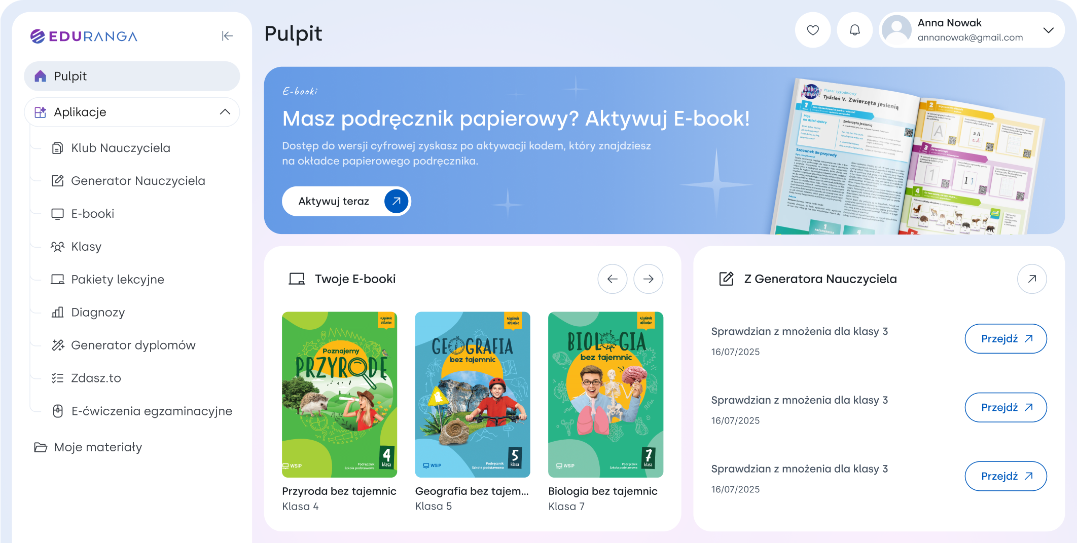 Eduranga - Dashboard