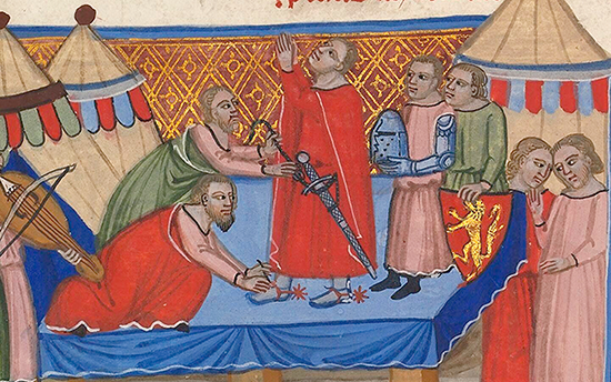 pasowanie, średniowiecze